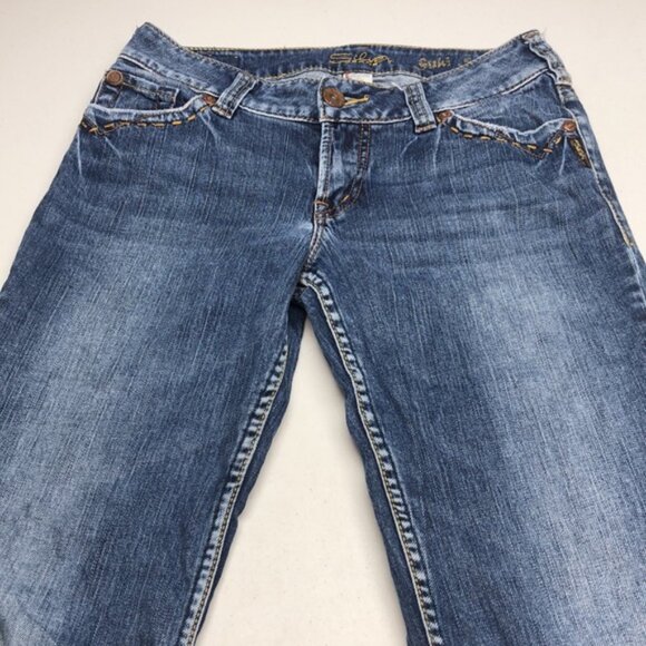 VINTAGE SILVER SUKI SURPLUS MIDRISE BOOTCUT JEANS 27x34 - Picture 5 of 11